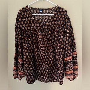 Old Navy Boho Pattern Top  Sz XL